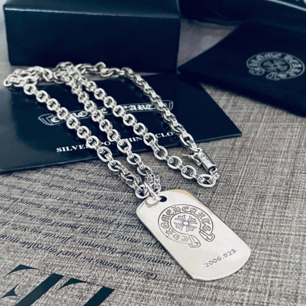 chrome hearts sterling silver pendant necklace